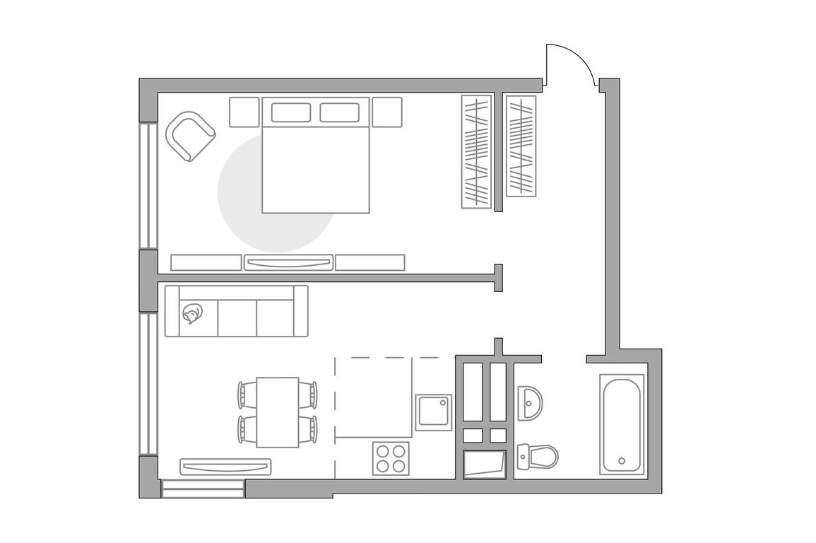 1-BD Apartment Sale, 39.1 sq. m. at Innovatsiya, bulvar Eynshteyna, 1, Urban-Type Settlement of Novoivanovskoe, Odintsovskiy City District, Moscow Region, Russia #1