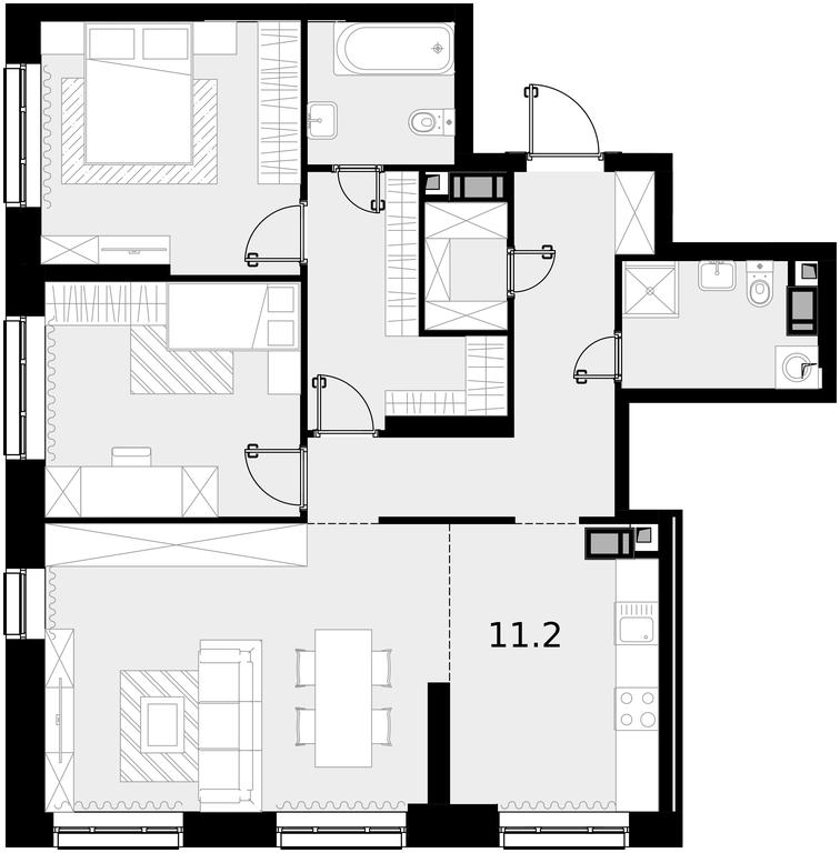 2-BD Apartment Sale, 87 sq. m. at Crystal, Generala Glagoleva Street, 16с1, Moscow, Russia #1 2-BD Apartment Sale, 87 sq. m. at Crystal, Generala Glagoleva Street, 16с1, Moscow, Russia #1