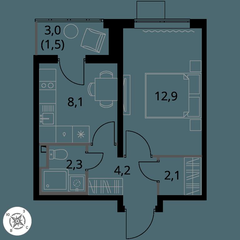 1-BD Apartment Sale, 31.1 sq. m. at Pervy Donskoj, zhiloy mikrorayon Sapronovo, derevnya Sapronovo, Leninskiy City District, Moscow Region, Russia #1 1-BD Apartment Sale, 31.1 sq. m. at Pervy Donskoj, zhiloy mikrorayon Sapronovo, derevnya Sapronovo, Leninskiy City District, Moscow Region, Russia #1