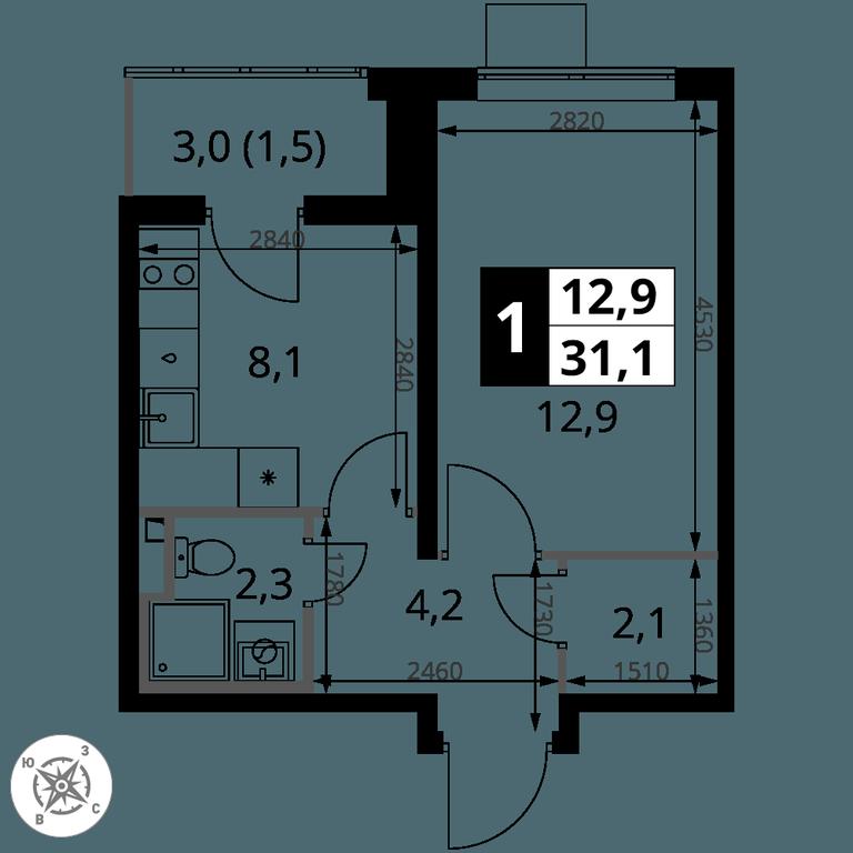 1-BD Apartment Sale, 31.1 sq. m. at Pervy Donskoj, zhiloy mikrorayon Sapronovo, derevnya Sapronovo, Leninskiy City District, Moscow Region, Russia #2 1-BD Apartment Sale, 31.1 sq. m. at Pervy Donskoj, zhiloy mikrorayon Sapronovo, derevnya Sapronovo, Leninskiy City District, Moscow Region, Russia #2