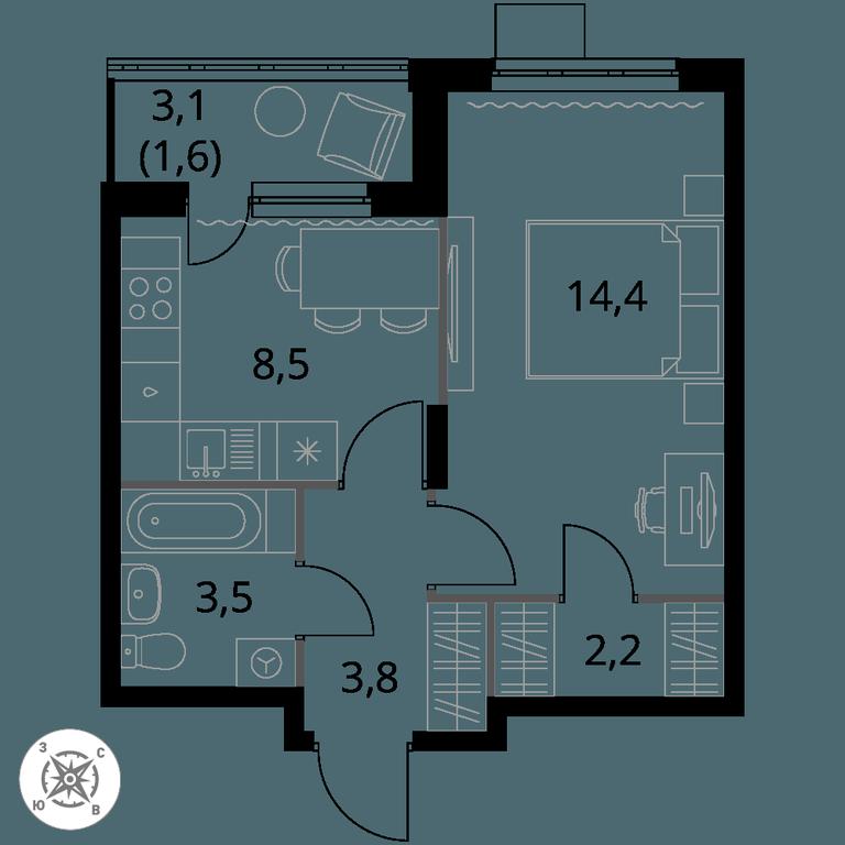 1-BD Apartment Sale, 34 sq. m. at Pervy Donskoj, zhiloy mikrorayon Sapronovo, derevnya Sapronovo, Leninskiy City District, Moscow Region, Russia #1 1-BD Apartment Sale, 34 sq. m. at Pervy Donskoj, zhiloy mikrorayon Sapronovo, derevnya Sapronovo, Leninskiy City District, Moscow Region, Russia #1