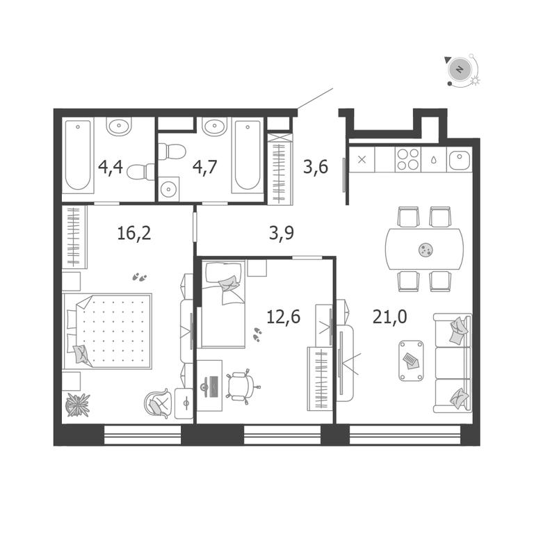 Продажа 2-комн. квартиры, 66,4 м² в ЖК «Шагал (Shagal)», Автозаводская улица, 23, Москва, Россия #1 Продажа 2-комн. квартиры, 66,4 м² в ЖК «Шагал (Shagal)», Автозаводская улица, 23, Москва, Россия #1