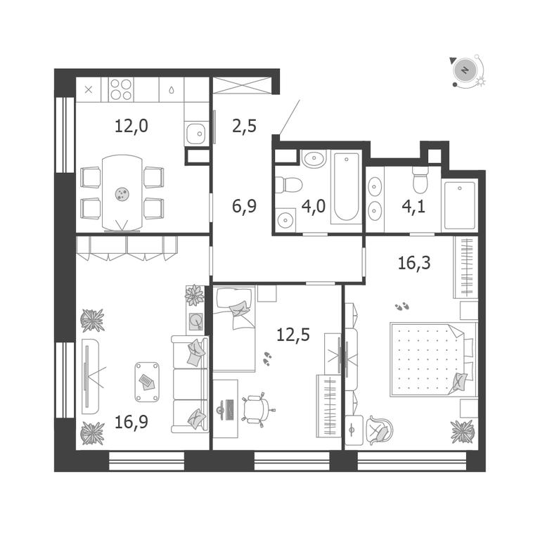3-BD Apartment Sale, 75.2 sq. m. at Shagal, Автозаводская улица, 23, Москва, Россия #1 3-BD Apartment Sale, 75.2 sq. m. at Shagal, Автозаводская улица, 23, Москва, Россия #1