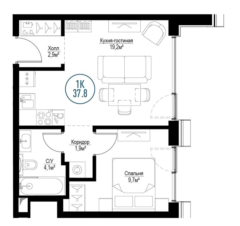 1-BD Apartment Sale, 37.4 sq. m. at Metropoliya, Volgogradsky Avenue, 32/3к1, Moscow, Russia #1 1-BD Apartment Sale, 37.4 sq. m. at Metropoliya, Volgogradsky Avenue, 32/3к1, Moscow, Russia #1
