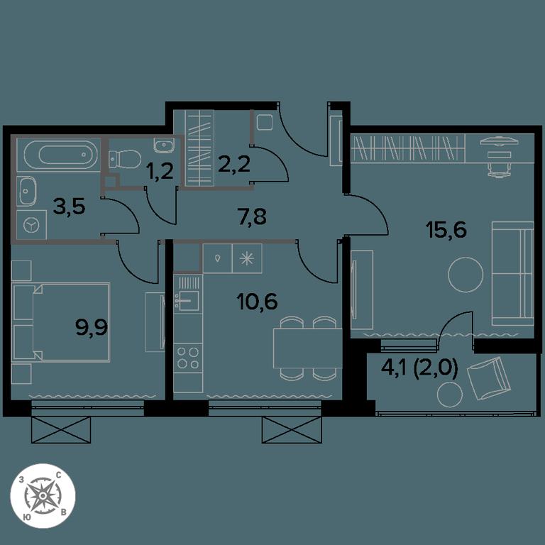 2-BD Apartment Sale, 53平方米 at Pervyi Leningradskiy, Pervy Leningradskiy Residential Complex, Moscow, Russia #1 2-BD Apartment Sale, 53平方米 at Pervyi Leningradskiy, Pervy Leningradskiy Residential Complex, Moscow, Russia #1