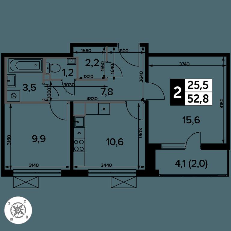 2-BD Apartment Sale, 53平方米 at Pervyi Leningradskiy, Pervy Leningradskiy Residential Complex, Moscow, Russia #2 2-BD Apartment Sale, 53平方米 at Pervyi Leningradskiy, Pervy Leningradskiy Residential Complex, Moscow, Russia #2