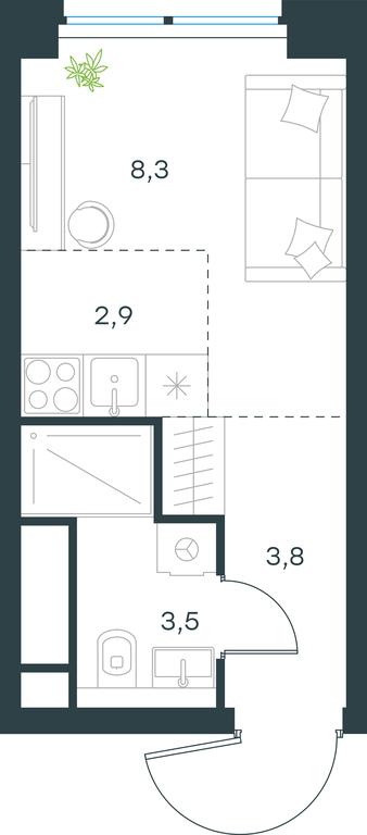 Apartment Sale, 18.5 sq. m. at Level Zvenigorodskaya, 3rd Silikatny Drive, 6к1, Moscow, Russia #1