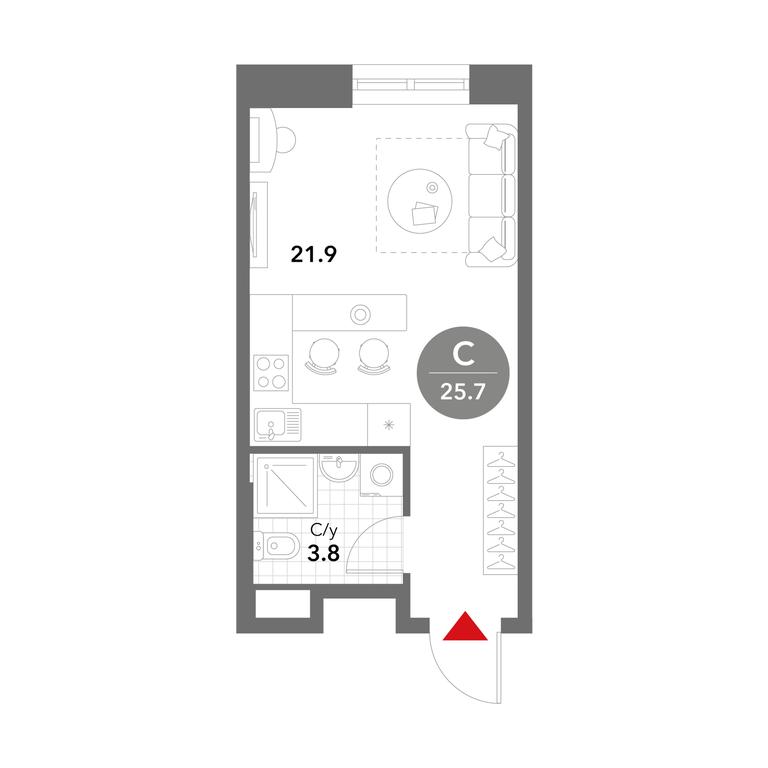 Apartment Sale, 25.7平方米 at Voxhall, Letnikovskaya Street, 4с2, Moscow, Russia #1 Apartment Sale, 25.7平方米 at Voxhall, Letnikovskaya Street, 4с2, Moscow, Russia #1