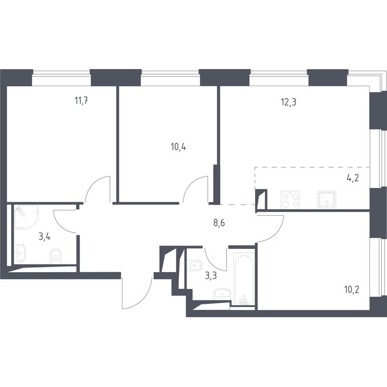 1-BD Apartment Sale, 65.43 sq. m. at Vereiskaya 41, Vereyskaya Street, 41, Moscow, Russia #1 1-BD Apartment Sale, 65.43 sq. m. at Vereiskaya 41, Vereyskaya Street, 41, Moscow, Russia #1