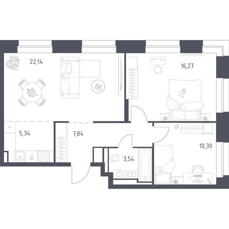 1-BD Apartment Sale, 65.43 sq. m. at Vereiskaya 41, Vereyskaya Street, 41, Moscow, Russia #2 1-BD Apartment Sale, 65.43 sq. m. at Vereiskaya 41, Vereyskaya Street, 41, Moscow, Russia #2