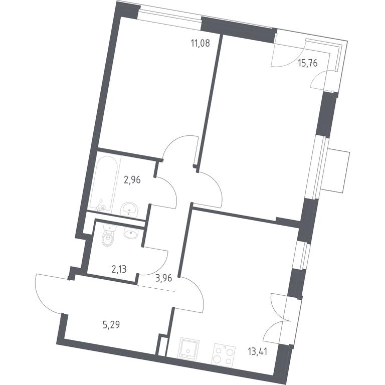 1-BD Apartment Sale, 54.59平方米 at Kvartal Zapadnyj, kvartal № 76, Marushkinskoye Settlement, Moscow, Russia #1 1-BD Apartment Sale, 54.59平方米 at Kvartal Zapadnyj, kvartal № 76, Marushkinskoye Settlement, Moscow, Russia #1