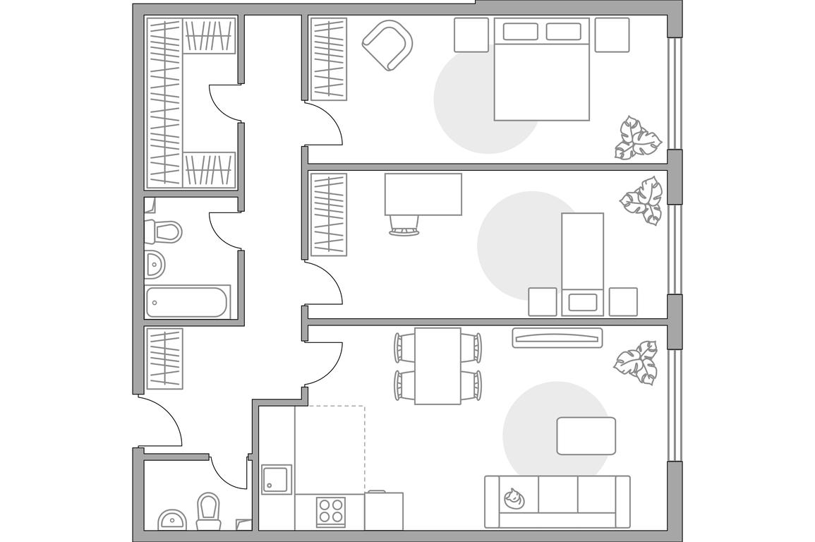 2-BD Apartment Sale, 99.4 sq. m. at Triniti-2, Dmitrovskoye Highway, 73Б, Moscow, Russia #1