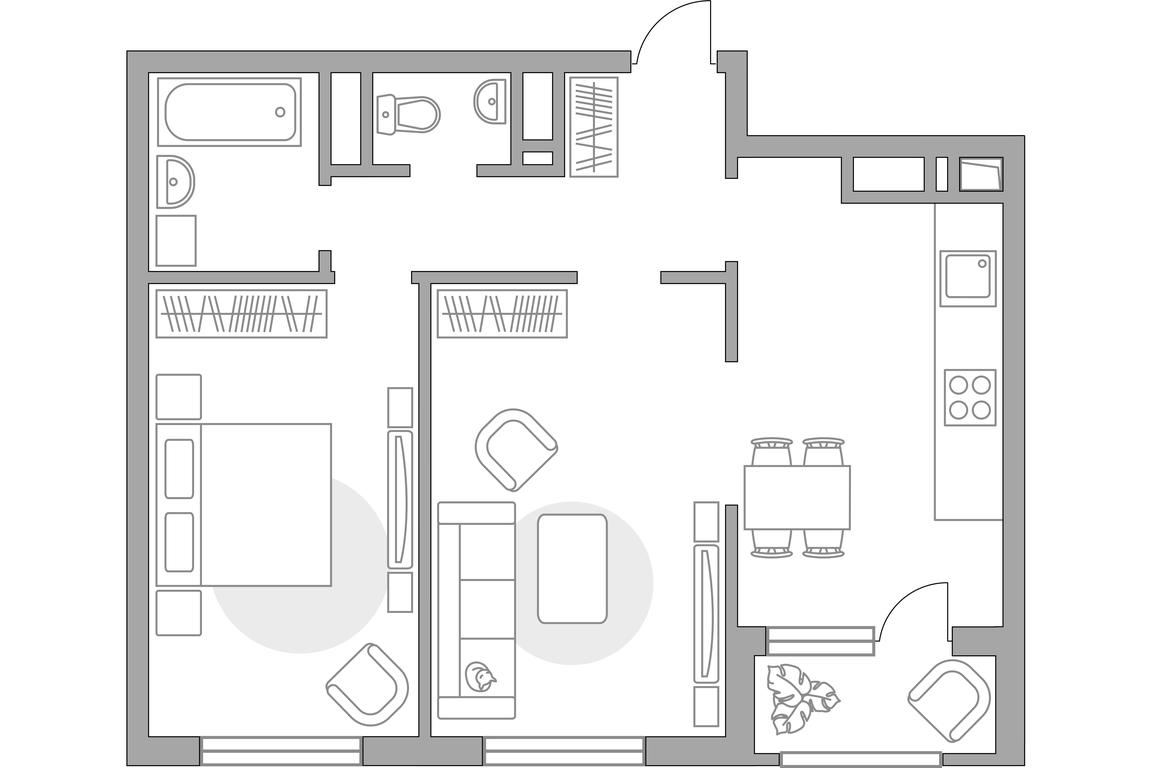 1-BD Apartment Sale, 54.2 sq. m. at Innovatsiya, bulvar Eynshteyna, 1, Urban-Type Settlement of Novoivanovskoe, Odintsovskiy City District, Moscow Region, Russia #1