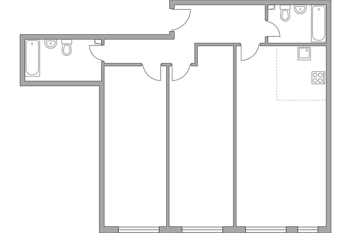 2-BD Apartment Sale, 103.2 sq. m. at Triniti-2, Dmitrovskoye Highway, 73Б, Moscow, Russia #2