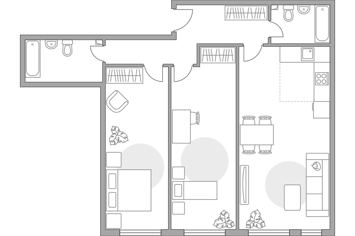 2-BD Apartment Sale, 103.2 sq. m. at Triniti-2, Dmitrovskoye Highway, 73Б, Moscow, Russia #1