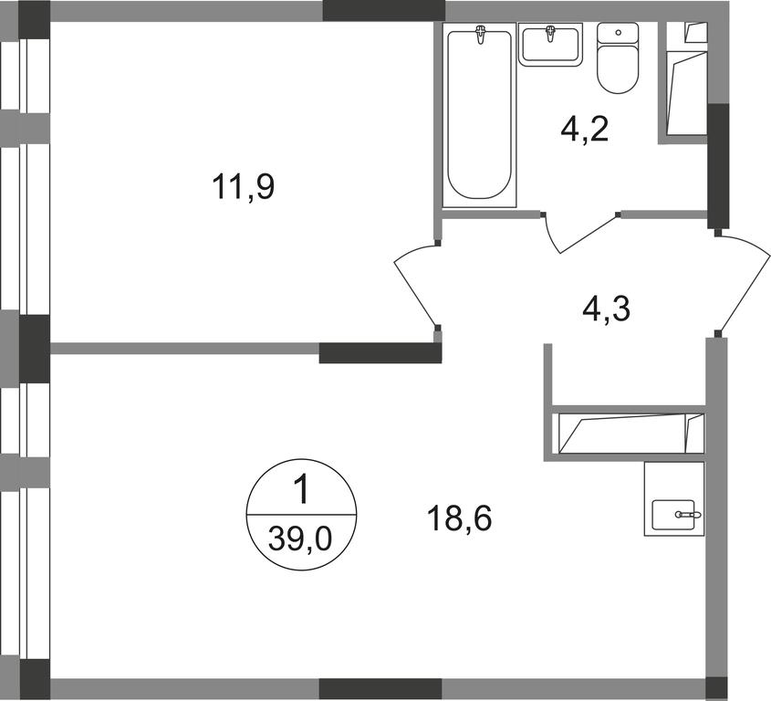 Apartment Sale, 39 sq. m. at Pervyi Moskovskiy, ulitsa Bianki, 1, Moskovskiy, Moscow, Russia #1