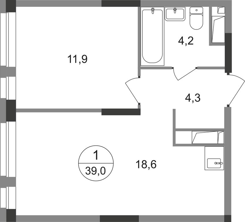 Apartment Sale, 39平方米 at Pervyi Moskovskiy, ulitsa Bianki, 1, Moskovskiy, Moscow, Russia #1