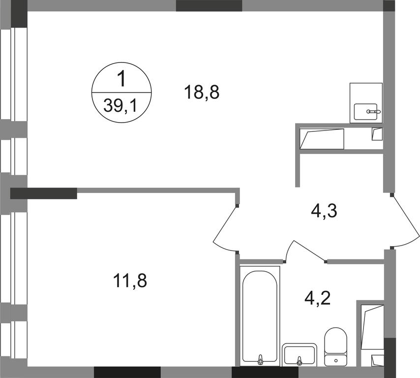Apartment Sale, 39.1 sq. m. at Pervyi Moskovskiy, ulitsa Bianki, 1, Moskovskiy, Moscow, Russia #1 Apartment Sale, 39.1 sq. m. at Pervyi Moskovskiy, ulitsa Bianki, 1, Moskovskiy, Moscow, Russia #1