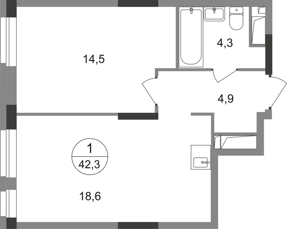 Apartment Sale, 42.3 sq. m. at Pervyi Moskovskiy, ulitsa Bianki, 1, Moskovskiy, Moscow, Russia #2 Apartment Sale, 42.3 sq. m. at Pervyi Moskovskiy, ulitsa Bianki, 1, Moskovskiy, Moscow, Russia #2