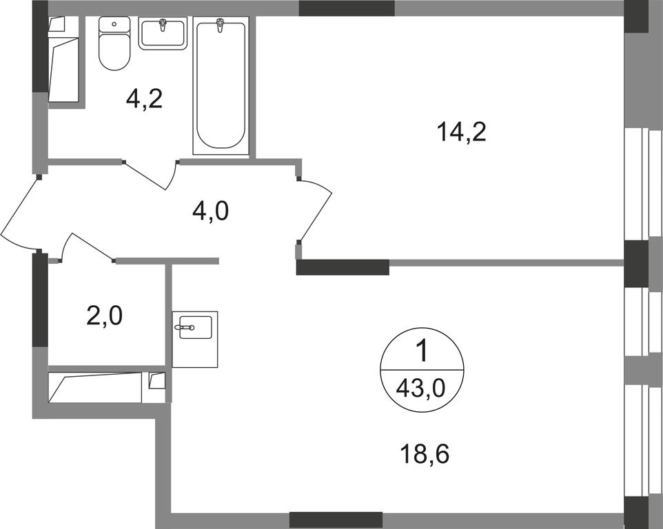 Apartment Sale, 43 sq. m. at Pervyi Moskovskiy, ulitsa Bianki, 1, Moskovskiy, Moscow, Russia #2