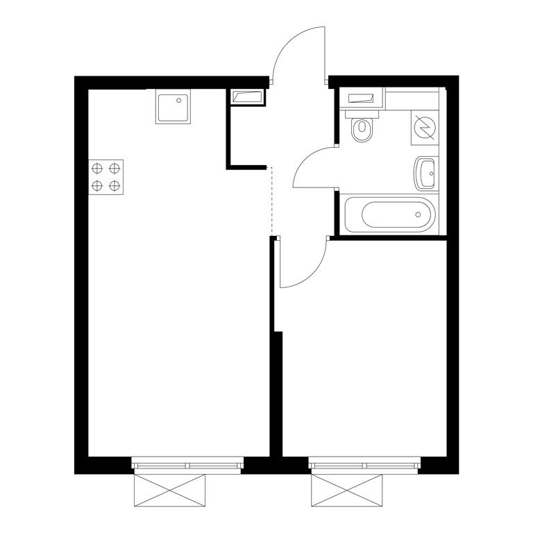 1-BD Apartment Sale, 35.7 sq. m. at Rustaveli 14, Rustaveli Street, 14с20, Moscow, Russia #1 1-BD Apartment Sale, 35.7 sq. m. at Rustaveli 14, Rustaveli Street, 14с20, Moscow, Russia #1
