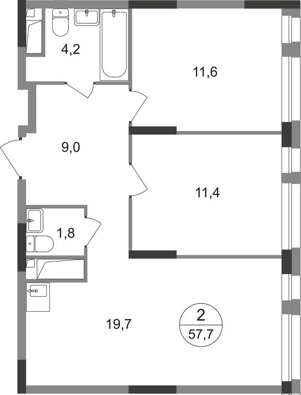 2-BD Apartment Sale, 57.7平方米 at Pervyi Moskovskiy, ulitsa Bianki, 1, Moskovskiy, Moscow, Russia #1 2-BD Apartment Sale, 57.7平方米 at Pervyi Moskovskiy, ulitsa Bianki, 1, Moskovskiy, Moscow, Russia #1