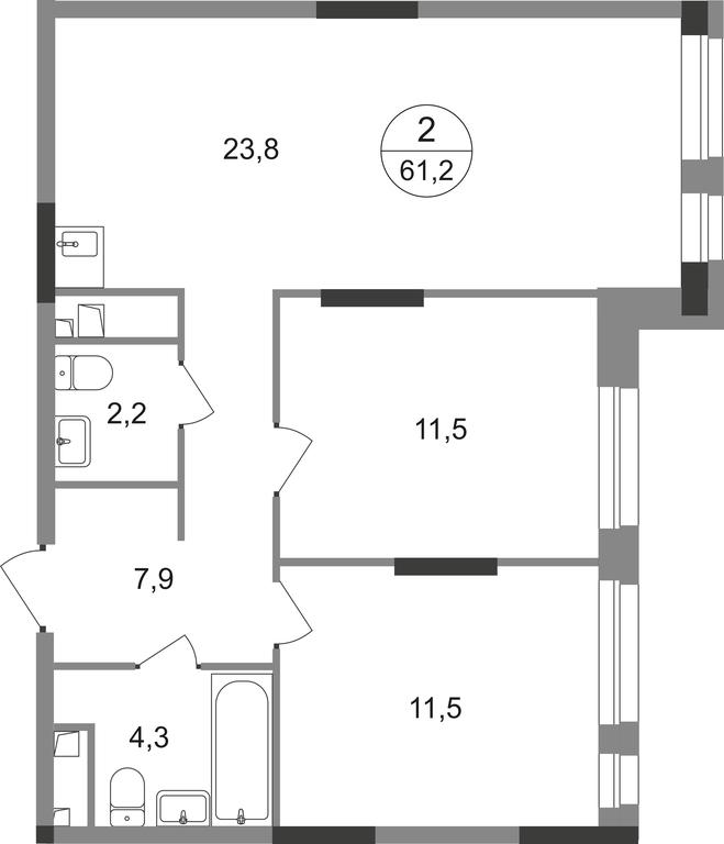 2-BD Apartment Sale, 61.2 sq. m. at Pervyi Moskovskiy, ulitsa Bianki, 1, Moskovskiy, Moscow, Russia #1 2-BD Apartment Sale, 61.2 sq. m. at Pervyi Moskovskiy, ulitsa Bianki, 1, Moskovskiy, Moscow, Russia #1