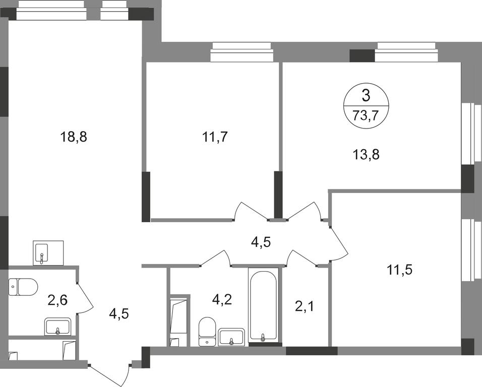 3-BD Apartment Sale, 73.7 sq. m. at Pervyi Moskovskiy, ulitsa Bianki, 1, Moskovskiy, Moscow, Russia #1 3-BD Apartment Sale, 73.7 sq. m. at Pervyi Moskovskiy, ulitsa Bianki, 1, Moskovskiy, Moscow, Russia #1