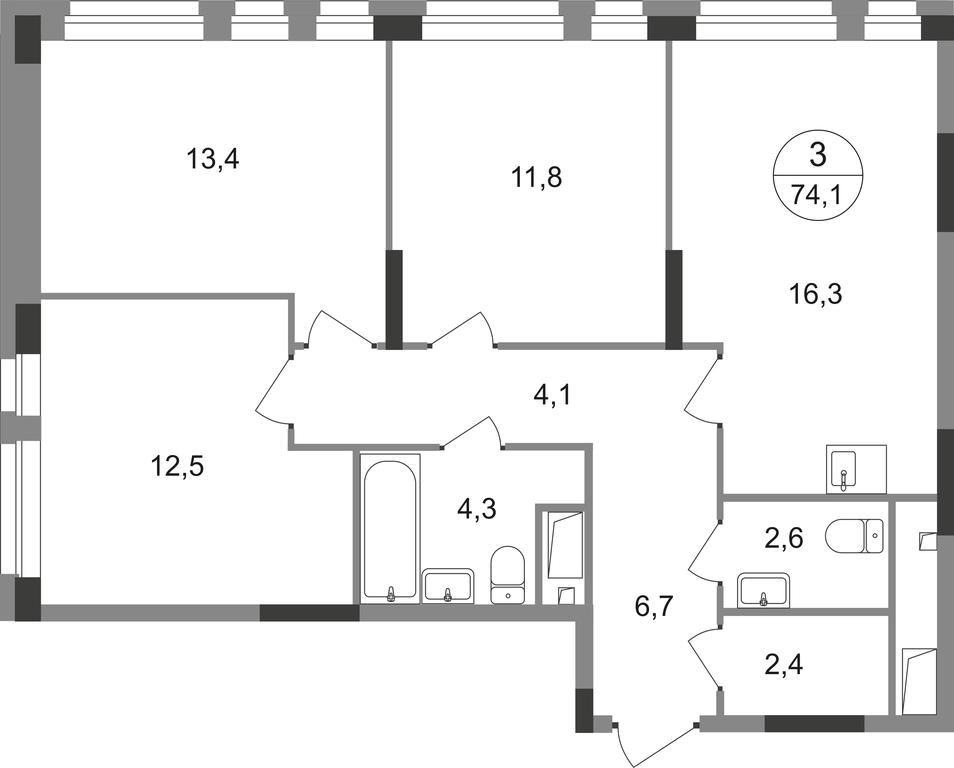 3-BD Apartment Sale, 74.1 sq. m. at Pervyi Moskovskiy, ulitsa Bianki, 1, Moskovskiy, Moscow, Russia #1 3-BD Apartment Sale, 74.1 sq. m. at Pervyi Moskovskiy, ulitsa Bianki, 1, Moskovskiy, Moscow, Russia #1