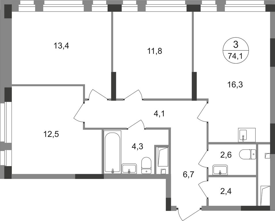 3-BD Apartment Sale, 74.1 sq. m. at Pervyi Moskovskiy, ulitsa Bianki, 1, Moskovskiy, Moscow, Russia #1 3-BD Apartment Sale, 74.1 sq. m. at Pervyi Moskovskiy, ulitsa Bianki, 1, Moskovskiy, Moscow, Russia #1