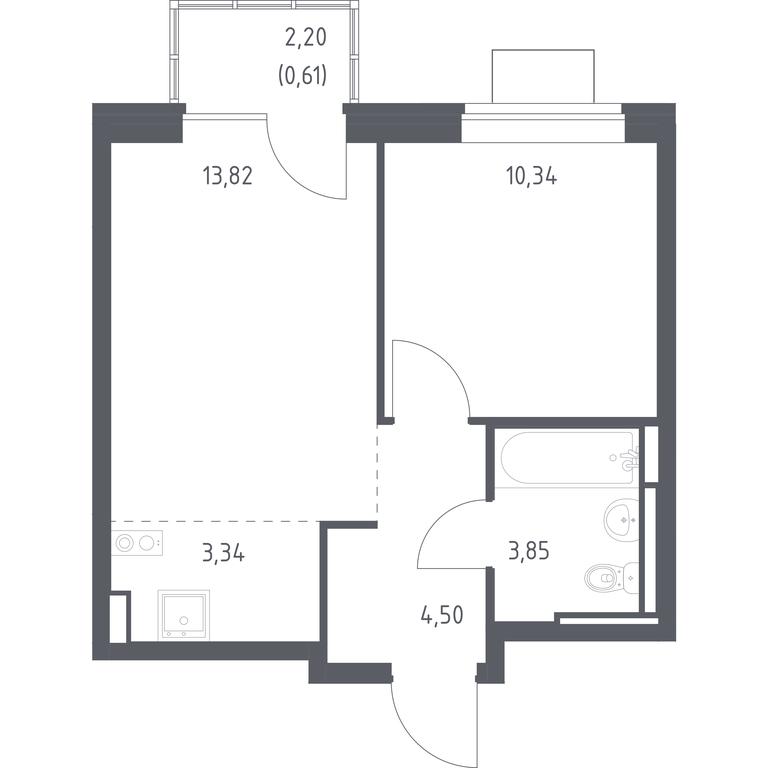 Apartment Sale, 36.46平方米 at Bogdanovskiy Les, derevnya Bogdanikha, Leninskiy City District, Moscow Region, Russia #1 Apartment Sale, 36.46平方米 at Bogdanovskiy Les, derevnya Bogdanikha, Leninskiy City District, Moscow Region, Russia #1