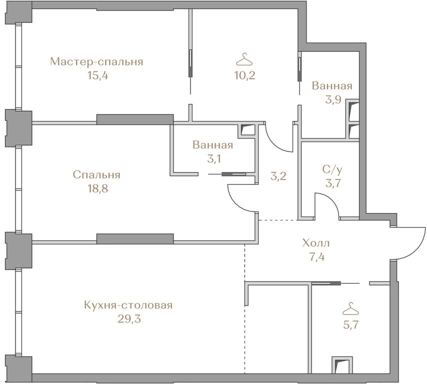 2-BD Apartment Sale, 100.7 sq. m. at Luzhniki Collection, Luzhnetskaya Embankment, 2/4с17, Moscow, Russia #2 2-BD Apartment Sale, 100.7 sq. m. at Luzhniki Collection, Luzhnetskaya Embankment, 2/4с17, Moscow, Russia #2