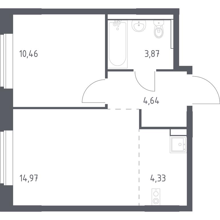 Apartment Sale, 38.27 sq. m. at Kvartal Marino, kvartal № 175, 1с1, Filimonkovskoye Municipal Formation, Moscow, Russia #1