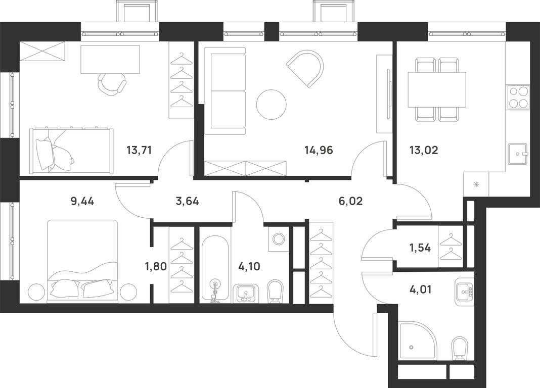 3-BD Apartment Sale, 72.4 sq. m. at Talisman na Rokossovskogo, 6th Podbelskogo Drive, Moscow, Russia #1 3-BD Apartment Sale, 72.4 sq. m. at Talisman na Rokossovskogo, 6th Podbelskogo Drive, Moscow, Russia #1