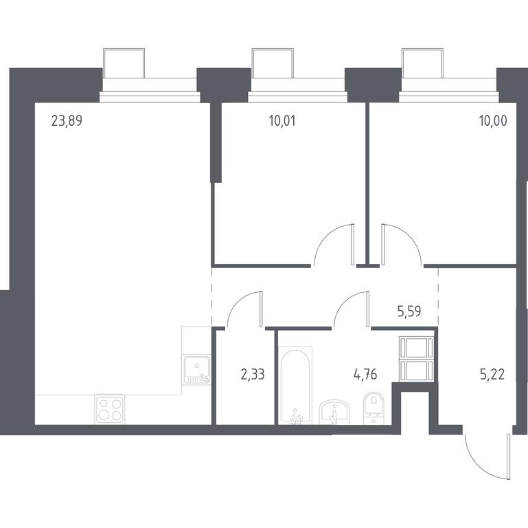 1-BD Apartment Sale, 61.86平方米 at Troparevo Park, Kiyevskoye shosse, 21-y kilometr, 3с4, Mosrentgen Settlement, Moscow, Russia #1 1-BD Apartment Sale, 61.86平方米 at Troparevo Park, Kiyevskoye shosse, 21-y kilometr, 3с4, Mosrentgen Settlement, Moscow, Russia #1