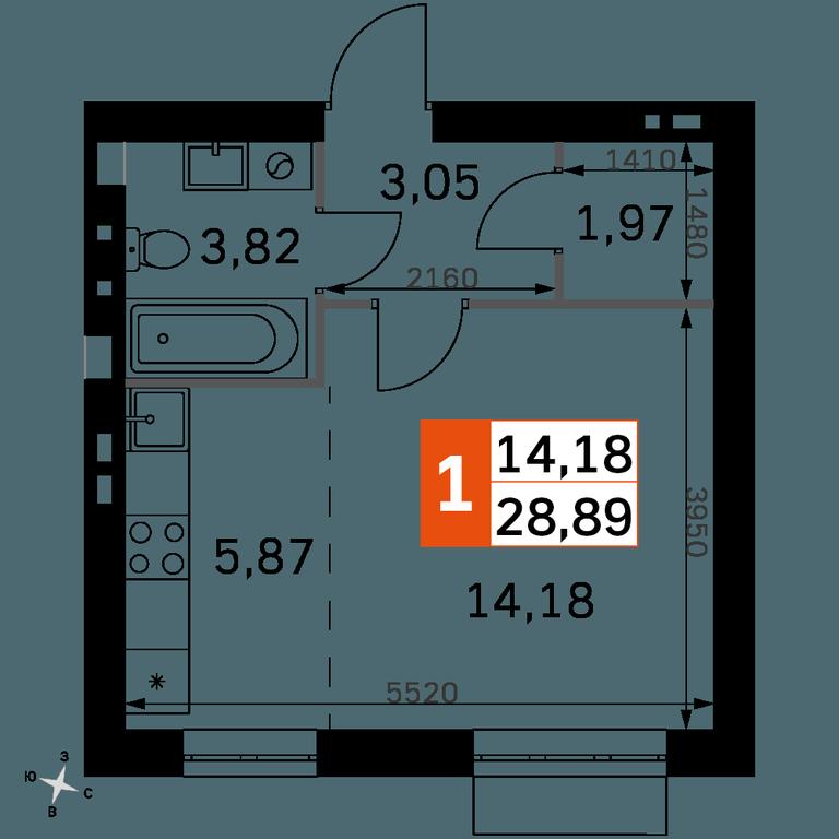 Apartment Sale, 28.89 sq. m. at Zhavoronki Club, zhiloy kompleks Akkord Smart-kvartal, Mitkino Village, Odintsovskiy City District, Moscow Region, Russia #2 Apartment Sale, 28.89 sq. m. at Zhavoronki Club, zhiloy kompleks Akkord Smart-kvartal, Mitkino Village, Odintsovskiy City District, Moscow Region, Russia #2