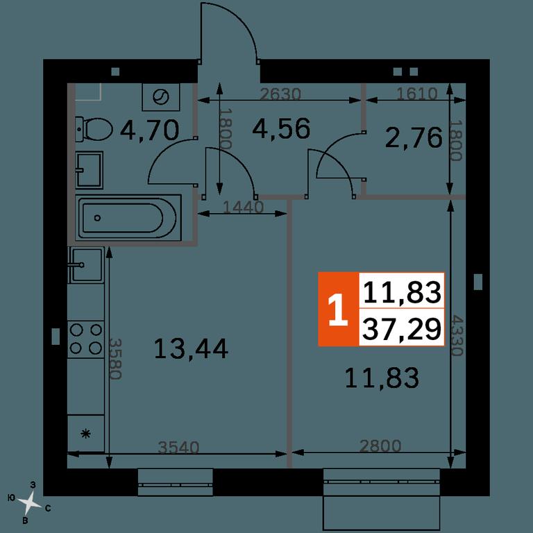 1-BD Apartment Sale, 37.29 sq. m. at Zhavoronki Club, zhiloy kompleks Akkord Smart-kvartal, Mitkino Village, Odintsovskiy City District, Moscow Region, Russia #2 1-BD Apartment Sale, 37.29 sq. m. at Zhavoronki Club, zhiloy kompleks Akkord Smart-kvartal, Mitkino Village, Odintsovskiy City District, Moscow Region, Russia #2