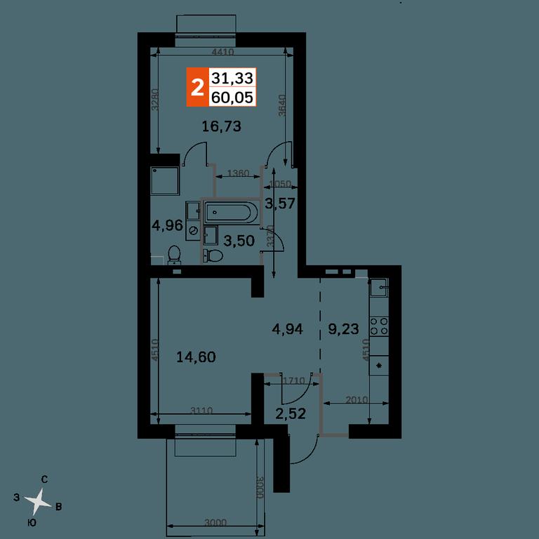 2-BD Apartment Sale, 60.05 sq. m. at Zhavoronki Club, zhiloy kompleks Akkord Smart-kvartal, Mitkino Village, Odintsovskiy City District, Moscow Region, Russia #2 2-BD Apartment Sale, 60.05 sq. m. at Zhavoronki Club, zhiloy kompleks Akkord Smart-kvartal, Mitkino Village, Odintsovskiy City District, Moscow Region, Russia #2