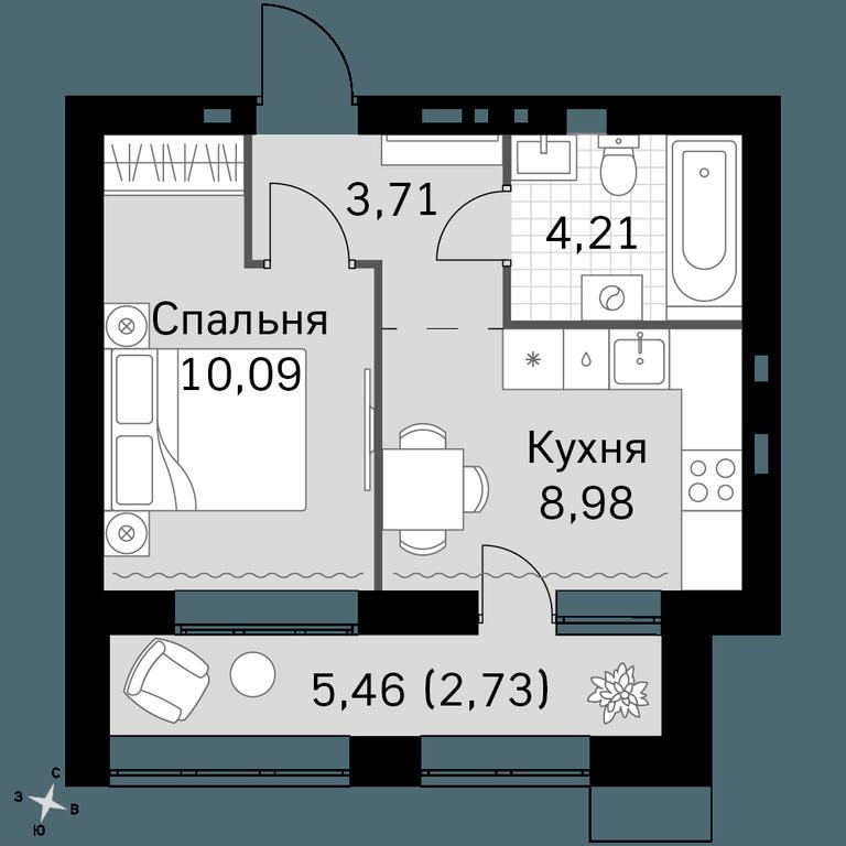 1-BD Apartment Sale, 29.72平方米 at Zhavoronki Club, zhiloy kompleks Akkord Smart-kvartal, Mitkino Village, Odintsovskiy City District, Moscow Region, Russia #1 1-BD Apartment Sale, 29.72平方米 at Zhavoronki Club, zhiloy kompleks Akkord Smart-kvartal, Mitkino Village, Odintsovskiy City District, Moscow Region, Russia #1