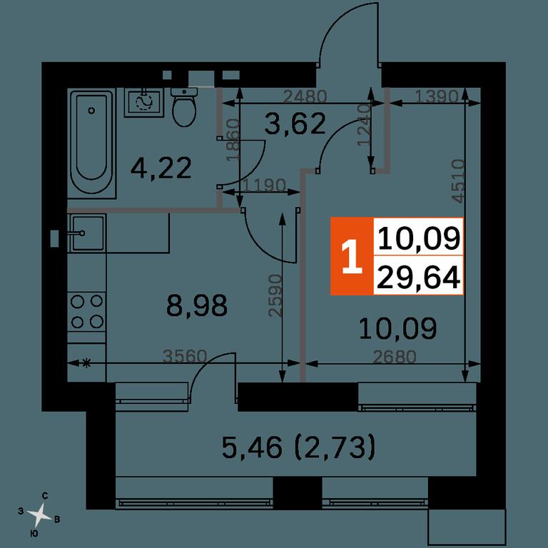 1-BD Apartment Sale, 29.64平方米 at Zhavoronki Club, zhiloy kompleks Akkord Smart-kvartal, Mitkino Village, Odintsovskiy City District, Moscow Region, Russia #2 1-BD Apartment Sale, 29.64平方米 at Zhavoronki Club, zhiloy kompleks Akkord Smart-kvartal, Mitkino Village, Odintsovskiy City District, Moscow Region, Russia #2