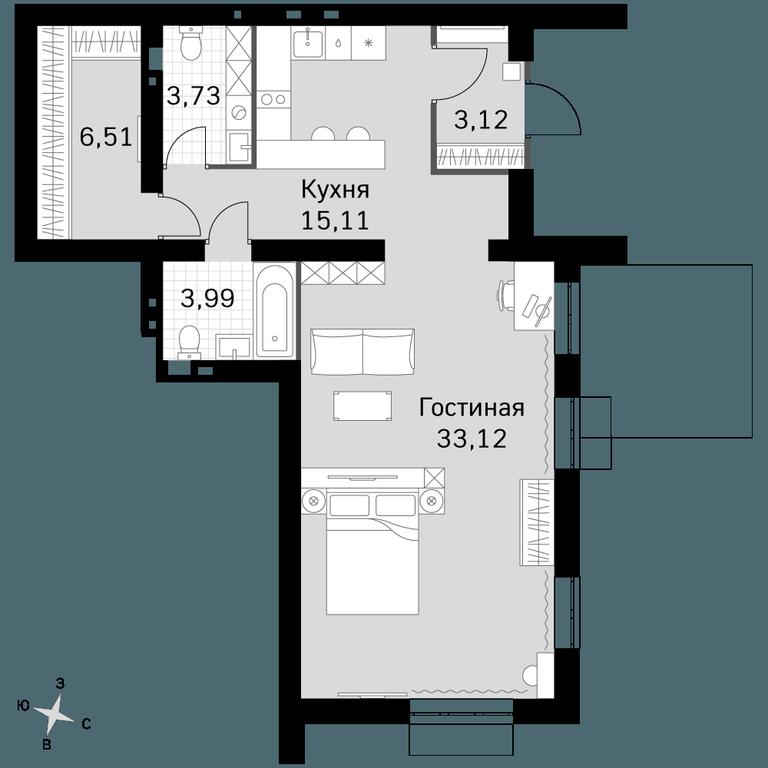 2-BD Apartment Sale, 65.58平方米 at Zhavoronki Club, zhiloy kompleks Akkord Smart-kvartal, Mitkino Village, Odintsovskiy City District, Moscow Region, Russia #1 2-BD Apartment Sale, 65.58平方米 at Zhavoronki Club, zhiloy kompleks Akkord Smart-kvartal, Mitkino Village, Odintsovskiy City District, Moscow Region, Russia #1