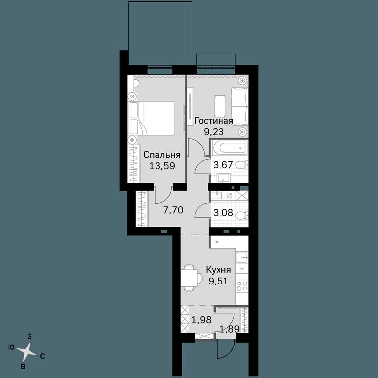 2-BD Apartment Sale, 50.65平方米 at Zhavoronki Club, zhiloy kompleks Akkord Smart-kvartal, Mitkino Village, Odintsovskiy City District, Moscow Region, Russia #1 2-BD Apartment Sale, 50.65平方米 at Zhavoronki Club, zhiloy kompleks Akkord Smart-kvartal, Mitkino Village, Odintsovskiy City District, Moscow Region, Russia #1