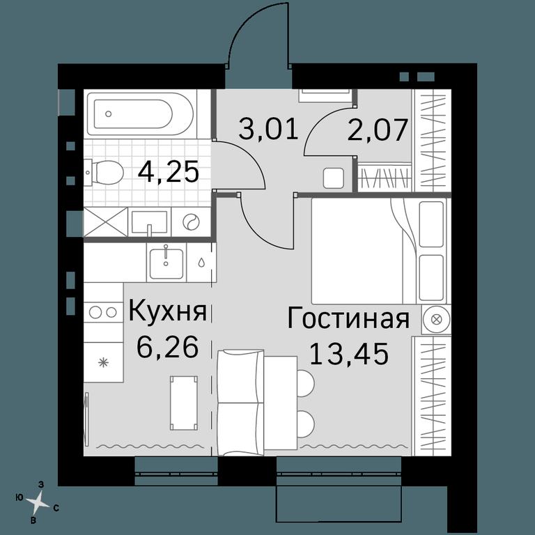 Apartment Sale, 29.04 sq. m. at Zhavoronki Club, zhiloy kompleks Akkord Smart-kvartal, Mitkino Village, Odintsovskiy City District, Moscow Region, Russia #1 Apartment Sale, 29.04 sq. m. at Zhavoronki Club, zhiloy kompleks Akkord Smart-kvartal, Mitkino Village, Odintsovskiy City District, Moscow Region, Russia #1