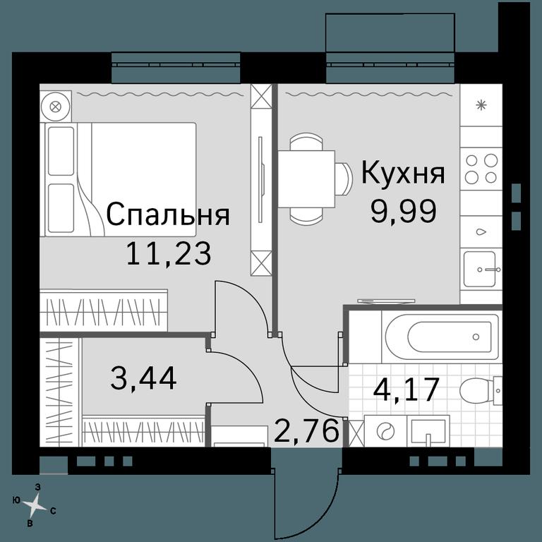 1-BD Apartment Sale, 31.59平方米 at Zhavoronki Club, zhiloy kompleks Akkord Smart-kvartal, Mitkino Village, Odintsovskiy City District, Moscow Region, Russia #1 1-BD Apartment Sale, 31.59平方米 at Zhavoronki Club, zhiloy kompleks Akkord Smart-kvartal, Mitkino Village, Odintsovskiy City District, Moscow Region, Russia #1