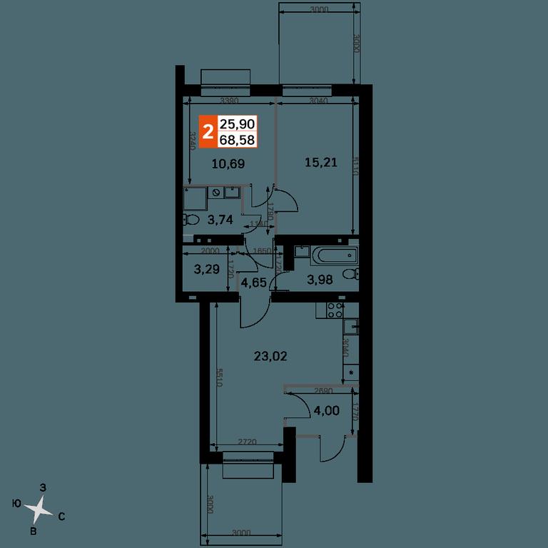2-BD Apartment Sale, 68.58 sq. m. at Zhavoronki Club, zhiloy kompleks Akkord Smart-kvartal, Mitkino Village, Odintsovskiy City District, Moscow Region, Russia #2 2-BD Apartment Sale, 68.58 sq. m. at Zhavoronki Club, zhiloy kompleks Akkord Smart-kvartal, Mitkino Village, Odintsovskiy City District, Moscow Region, Russia #2
