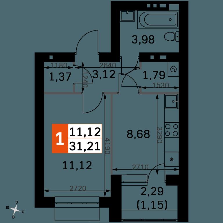1-BD Apartment Sale, 31.21 sq. m. at Zhavoronki Club, zhiloy kompleks Akkord Smart-kvartal, Mitkino Village, Odintsovskiy City District, Moscow Region, Russia #2 1-BD Apartment Sale, 31.21 sq. m. at Zhavoronki Club, zhiloy kompleks Akkord Smart-kvartal, Mitkino Village, Odintsovskiy City District, Moscow Region, Russia #2