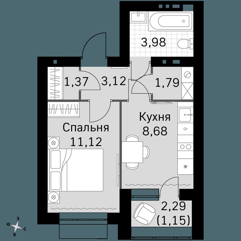 1-BD Apartment Sale, 31.21 sq. m. at Zhavoronki Club, zhiloy kompleks Akkord Smart-kvartal, Mitkino Village, Odintsovskiy City District, Moscow Region, Russia #1 1-BD Apartment Sale, 31.21 sq. m. at Zhavoronki Club, zhiloy kompleks Akkord Smart-kvartal, Mitkino Village, Odintsovskiy City District, Moscow Region, Russia #1