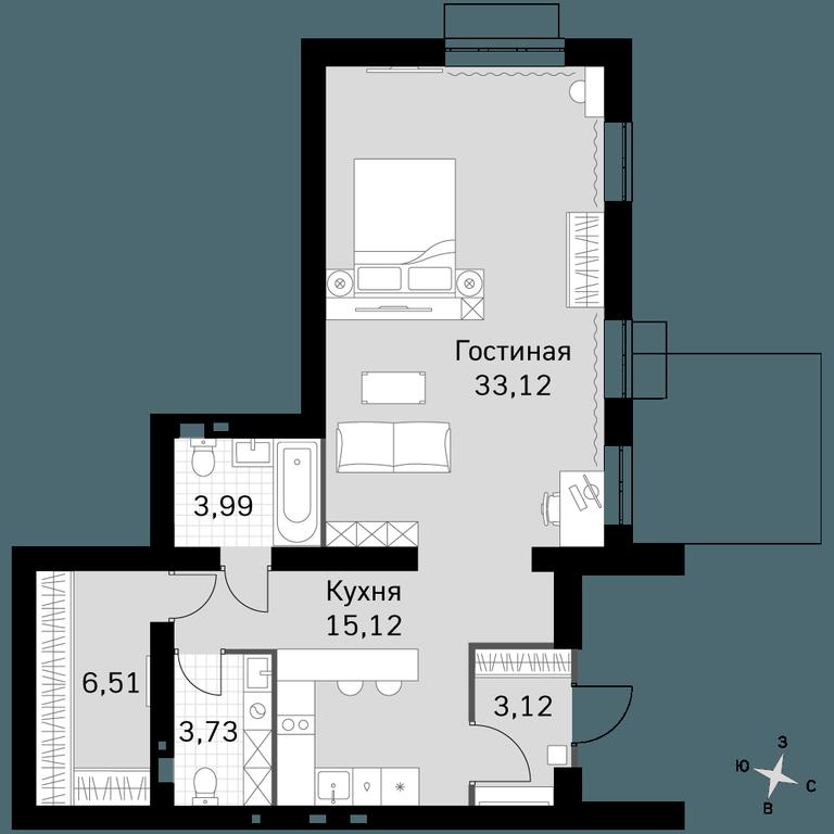 2-BD Apartment Sale, 65.59 sq. m. at Zhavoronki Club, zhiloy kompleks Akkord Smart-kvartal, Mitkino Village, Odintsovskiy City District, Moscow Region, Russia #1 2-BD Apartment Sale, 65.59 sq. m. at Zhavoronki Club, zhiloy kompleks Akkord Smart-kvartal, Mitkino Village, Odintsovskiy City District, Moscow Region, Russia #1