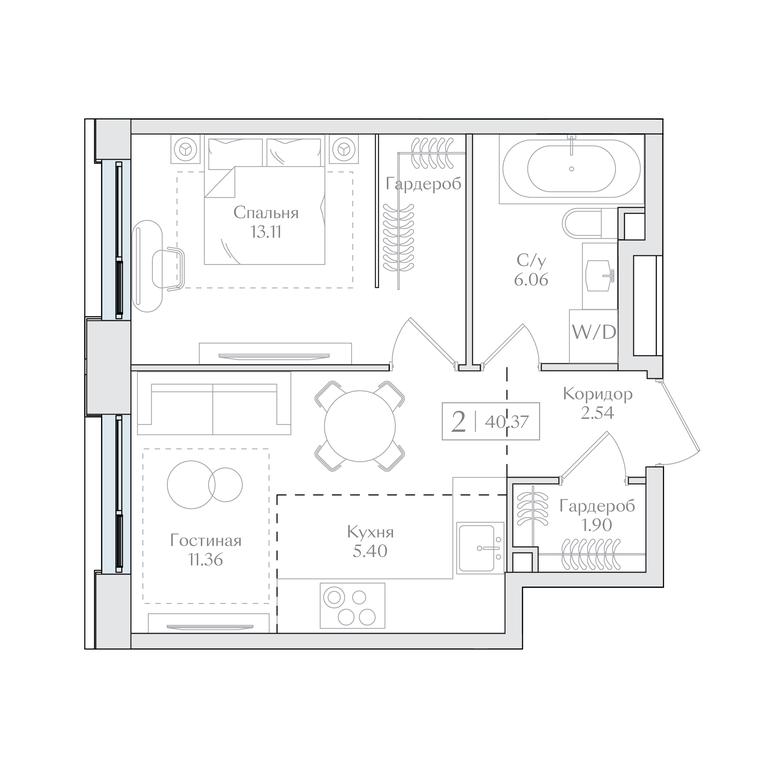 1-BD Apartment Sale, 40.37 sq. m. at Preobrazhenskaya ploschad, 1st Bukhvostova Street, Moscow, Russia #1 1-BD Apartment Sale, 40.37 sq. m. at Preobrazhenskaya ploschad, 1st Bukhvostova Street, Moscow, Russia #1