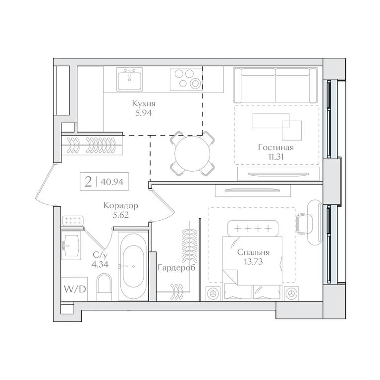 1-BD Apartment Sale, 40.94 sq. m. at Preobrazhenskaya ploschad, 1st Bukhvostova Street, Moscow, Russia #1 1-BD Apartment Sale, 40.94 sq. m. at Preobrazhenskaya ploschad, 1st Bukhvostova Street, Moscow, Russia #1